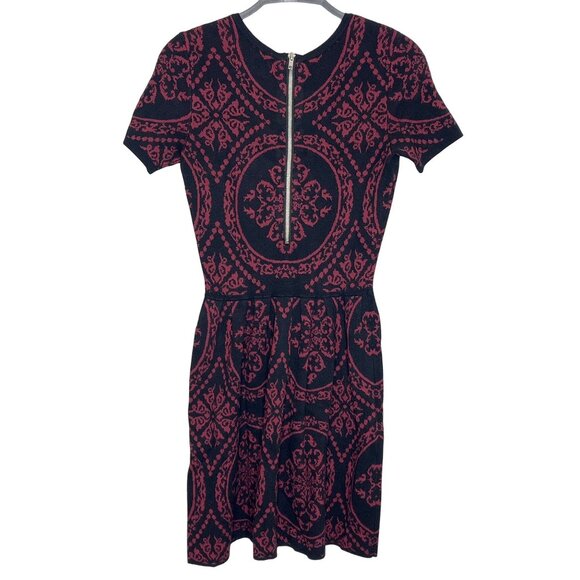 Romeo & Juliet Couture Sweater Dress Small Red Black Flare Mini - Picture 2 of 12